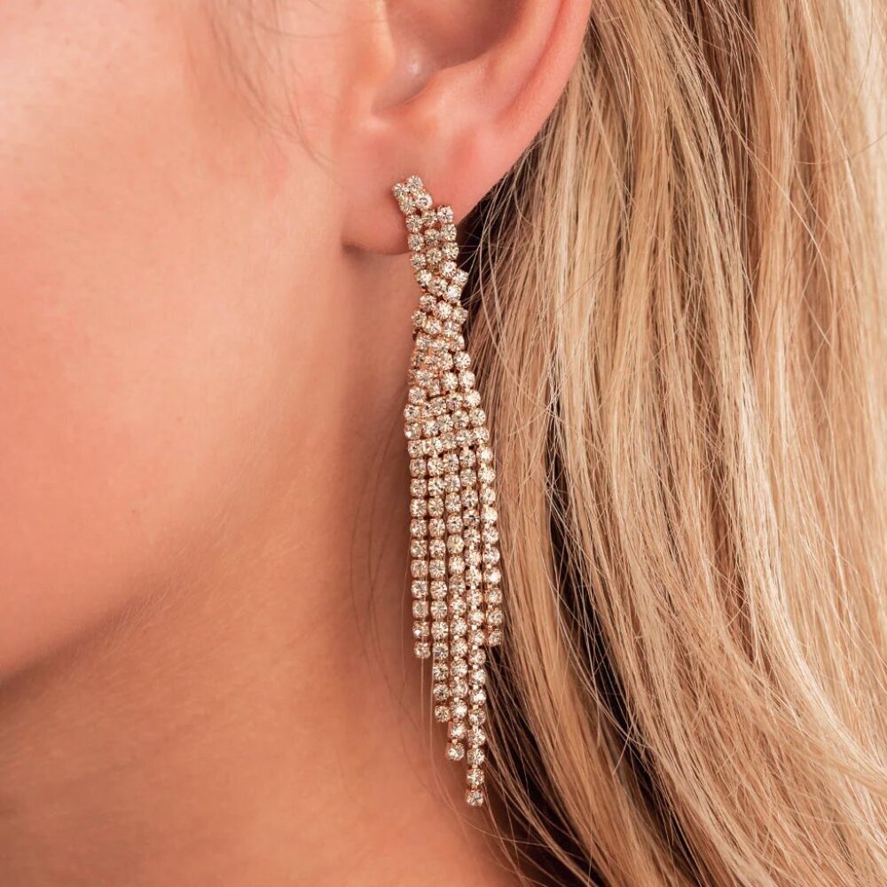 Paparazzi Jewelry Accessories - Cosmic Candescence - Gold Earrings - Vintage